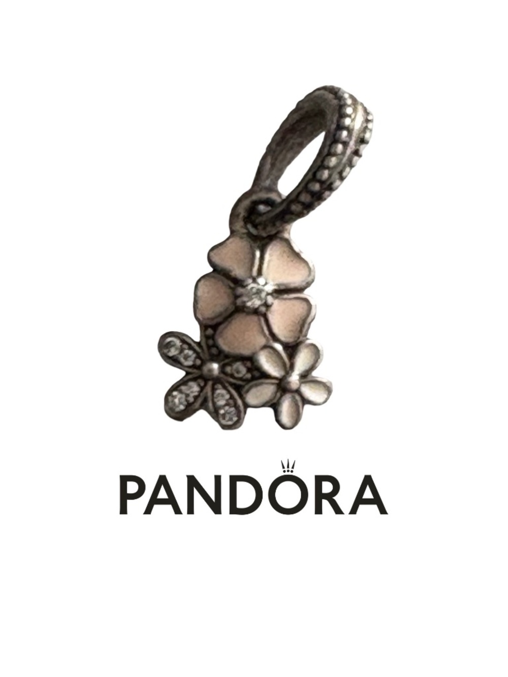 Authentic PANDORA Poetic Blooms Flowers Dangle Charm Pendant 791824ENMX